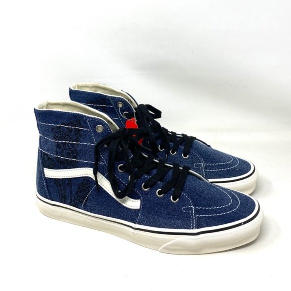 VANS Sk8-Hi Tapered High Top Denim Navy Canvas Men’s Sneakers Skate VN0A5KRUNAV - Picture 6 of 9